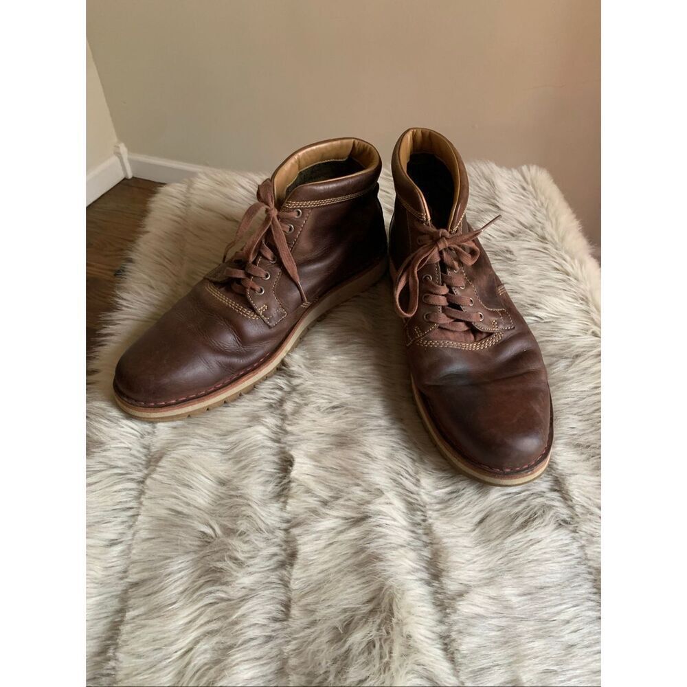 Clarks Varby Top Lace Up Ankle Boots Brown Leather Size 13M